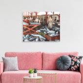 Toile Vue intérieure d'une cannerie Saumon (Insitu(Salon))