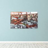 Toile Vue intérieure d'une cannerie Saumon (Insitu (Plancher de Bois))