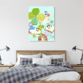 Toile Vue latérale des enfants qui étudient par un plant (Insitu(Chambre))