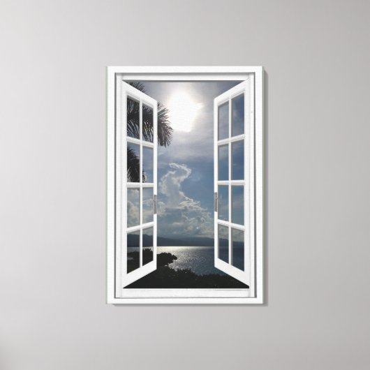 Toile Vue mer Trompe L'oeil Fake Window (Recto)