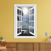 Toile Vue mer Trompe L'oeil Fake Window (Insitu(Salon))