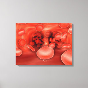 Toile Vue Microscopique Des Cellules De Sang Rouge Qui S