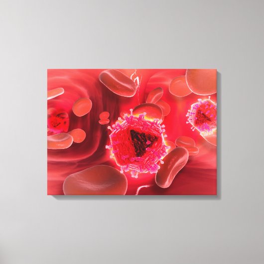 Toile Vue Microscopique Du Virus Du VIH À L'Intérieur De (Recto)