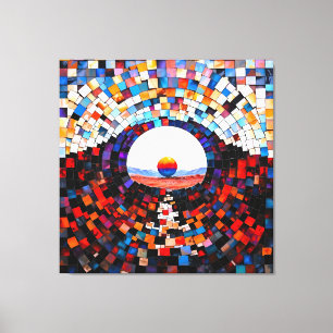Toile Vue mosaïque abstraite du silence