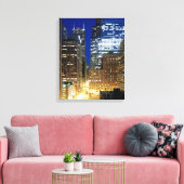 Toile Vue nocturne de Chicago (Insitu(Salon))