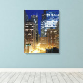 Toile Vue nocturne de Chicago (Insitu (Plancher de Bois))
