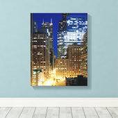 Toile Vue nocturne de Chicago (Insitu (Plancher de Bois))