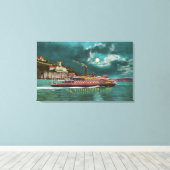 Toile Vue nocturne du phare de Yerba Buena Island (Insitu (Plancher de Bois))