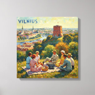 Toile Vue panoramique de pique-nique de Vilnius depuis l