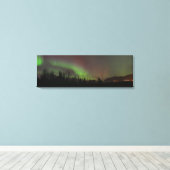Toile Vue panoramique des aurores boréales en Alaska (Insitu (Plancher de Bois))
