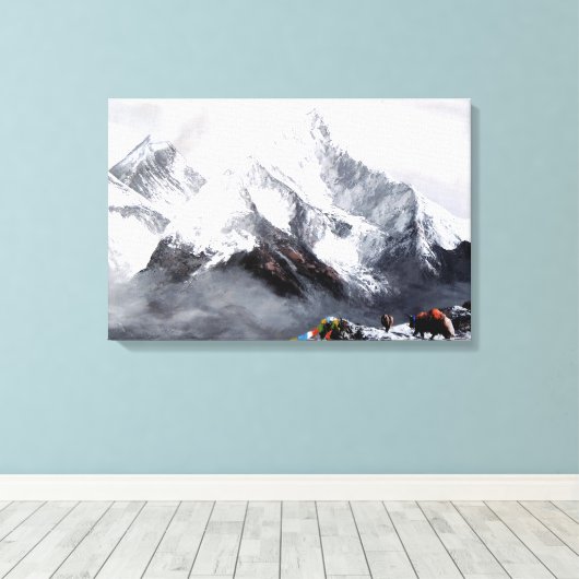 Toile Vue Panoramique Sur Everest Mountain (Insitu (Plancher de Bois))