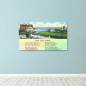 Toile Vue pittoresque des maisons avec un poème (Insitu (Plancher de Bois))