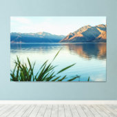 Toile Vue pittoresque sur le magnifique lac Wanaka (Insitu (Plancher de Bois))