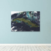 Toile Vue satellite de Cuba (Insitu (Plancher de Bois))