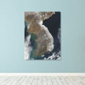 Toile Vue satellite de la chute de neige (Insitu (Plancher de Bois))