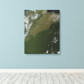 Toile Vue satellite de la Colombie-Est (Insitu (Plancher de Bois))