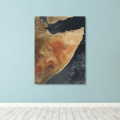 Toile Vue satellite de la Corne de l'Afrique (Insitu (Plancher de Bois))