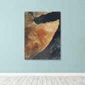 Toile Vue satellite de la Corne de l'Afrique (Insitu (Plancher de Bois))