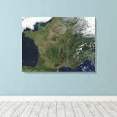 Toile Vue satellite de la France (Insitu (Plancher de Bois))