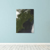 Toile Vue satellite de la Nouvelle-Angleterre (Insitu (Plancher de Bois))