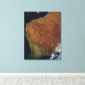 Toile Vue satellite de l'Australie occidentale (Insitu (Plancher de Bois))