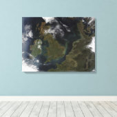 Toile Vue satellite de l'Europe du Nord (Insitu (Plancher de Bois))