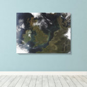 Toile Vue satellite de l'Europe du Nord (Insitu (Plancher de Bois))