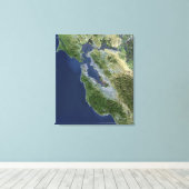 Toile Vue satellite de San Francisco, Californie (Insitu (Plancher de Bois))