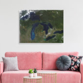Toile Vue satellite des Grands Lacs (Insitu(Salon))