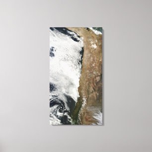 Toile Vue satellite des montagnes des Andes