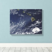 Toile Vue satellite du brouillard volcanique (Insitu (Plancher de Bois))