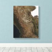 Toile Vue satellite du paysage du centre de Mexi (Insitu (Plancher de Bois))