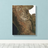 Toile Vue satellite du paysage du centre de Mexi (Insitu (Plancher de Bois))