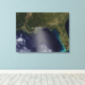 Toile Vue satellite du sud-est des États-Unis 2 (Insitu (Plancher de Bois))