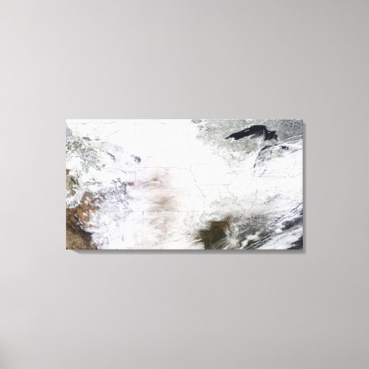 Toile Vue satellite d'une énorme tempête d'hiver au-dess (Recto)