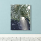 Toile Vue satellite d'une marée noire (Insitu (Plancher de Bois))