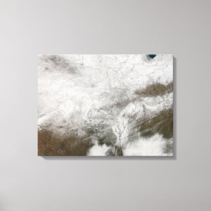 Toile Vue satellite d'une tempête grave d'hiver