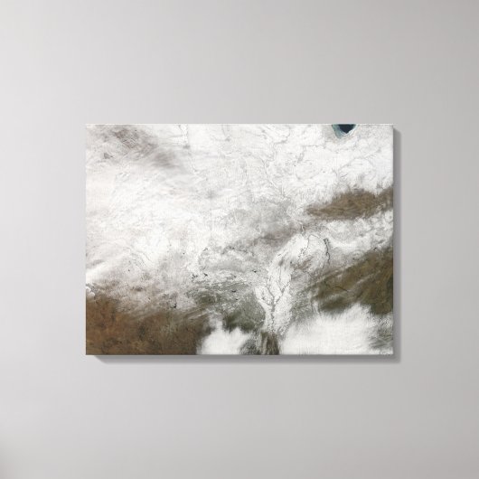 Toile Vue satellite d'une tempête hivernale sévère (Recto)