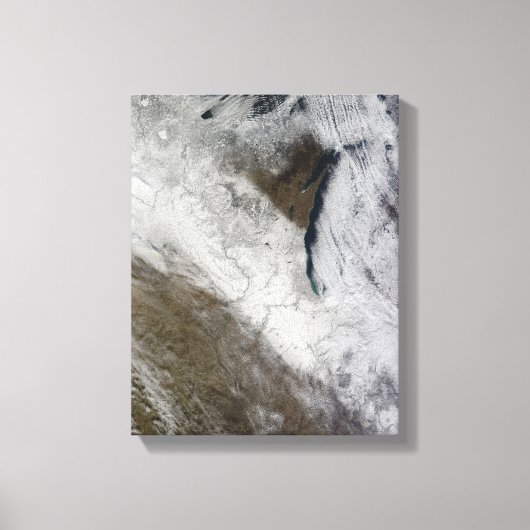 Toile Vue satellite sur la neige et le froid (Recto)