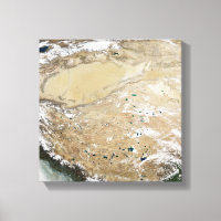 Vue satellite sur le plateau tibétain