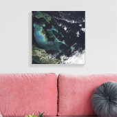 Toile Vue satellite sur les îles Bahama (Insitu(Salon))
