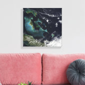 Toile Vue satellite sur les îles Bahama (Insitu(Salon))