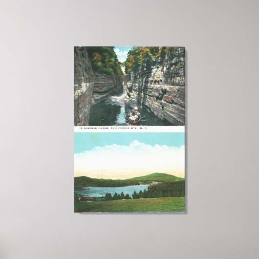 Toile Vue sur Ausable Chasm et le lac Saranac (Recto)