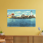 Toile Vue sur Boston Harbour et Boston Lighthouse (Insitu(Salon))