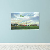 Toile Vue sur Harris Hill Glider Field, Glider in (Insitu (Plancher de Bois))