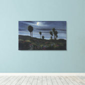 Toile Vue sur la CalifornieLune à vingt-neuf Palms (Insitu (Plancher de Bois))