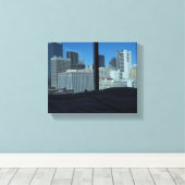 Toile Vue sur la chambre de Dallas Skyline, Texas (Insitu (Plancher de Bois))