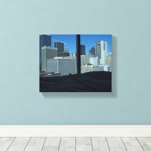 Toile Vue sur la chambre de Dallas Skyline, Texas (Insitu (Plancher de Bois))