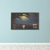 Toile Vue sur la lune de la baie Newport (Insitu (Plancher de Bois))