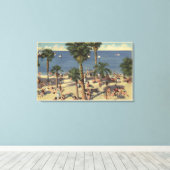 Toile Vue sur la plage d'Avalon avec bains de soleil (Insitu (Plancher de Bois))